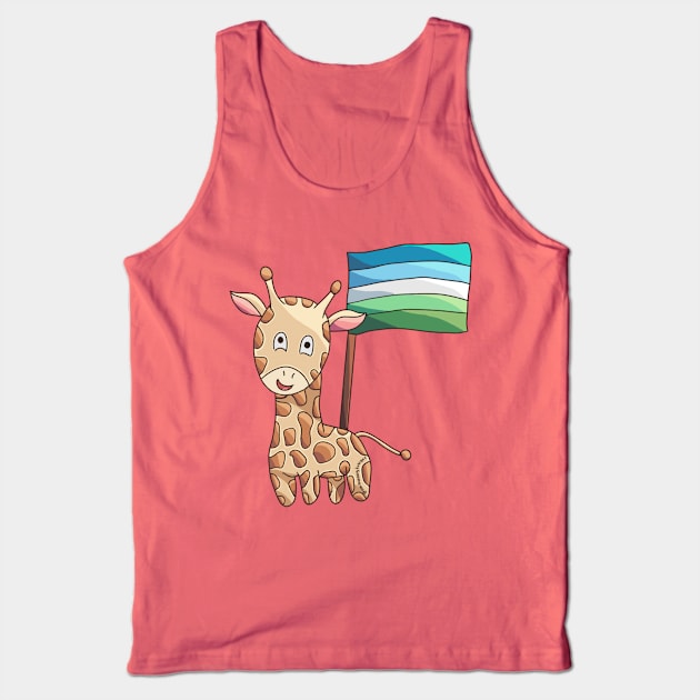 Gay Male Pride Flag Giraffe Tank Top by nonbeenarydesigns